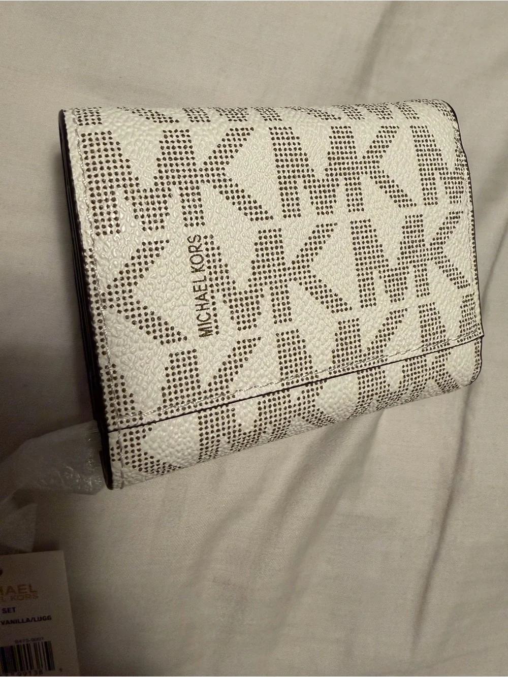Michael Kors Cream and Brown Signature Card Wallet - Picture 6 of 6